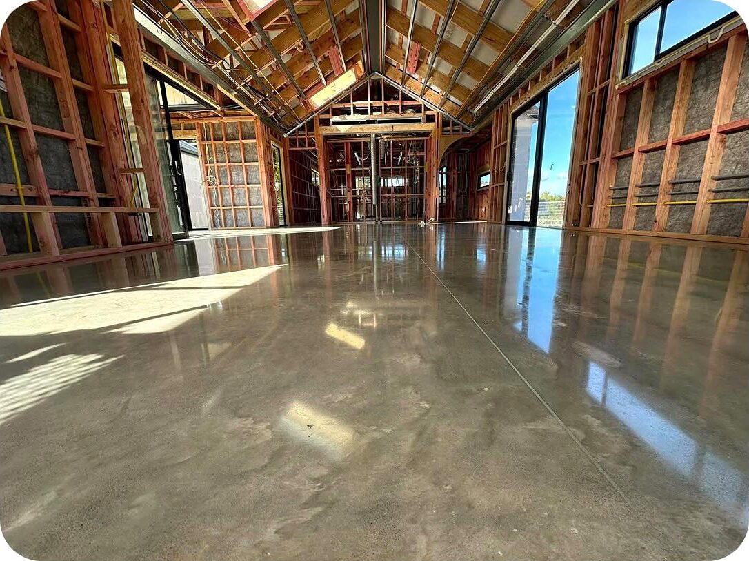 Natural Polish concrete finish, 0mm of aggregate exposure