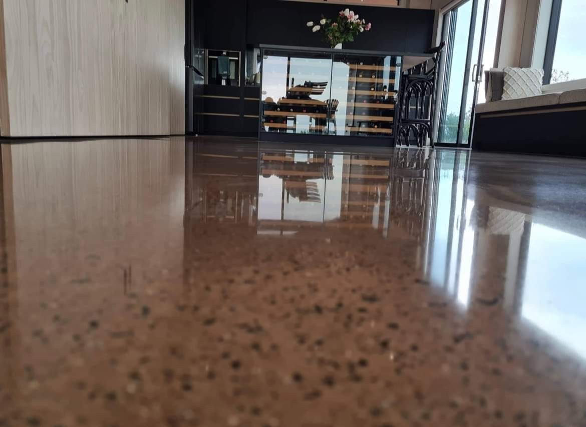 Salt and Pepper concrete finish, 1 to 2mm of aggregate exposure